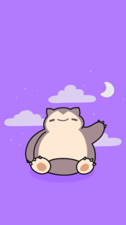 Cute Snorlax Waving in Night Sky Aesthetic Wallpaper for Mobile