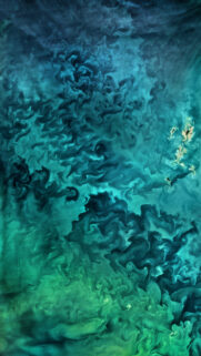 Stunning Aerial Ocean Currents Abstract Mobile Wallpaper in Deep Teal and Emerald