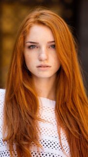 Stunning Portrait of a Redhead Girl with Freckles High Resolution Mobile Wallpaper
