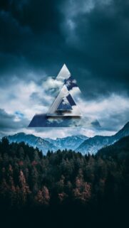 Surreal Mountain Triangle Landscape Aesthetic Phone Wallpaper