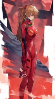 Asuka Langley Soryu Red Plugsuit Evangelion High Resolution Wallpaper