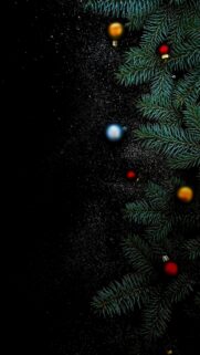 Elegant Christmas Ornament and Pine Branch Mobile Wallpaper Background