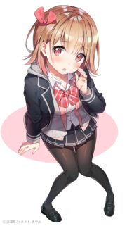 Cute Anime Girl with Pink Hair and School Uniform Wallpaper