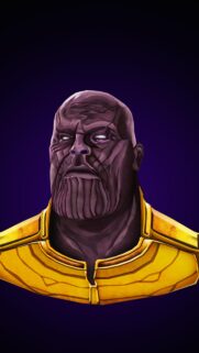 Thanos Marvel Supervillain Digital Illustration Mobile Wallpaper
