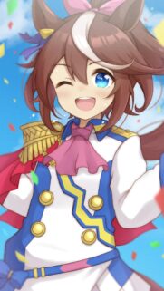 Tokai Teio Uma Musume Anime Girl Cheerful Wallpaper for Mobile