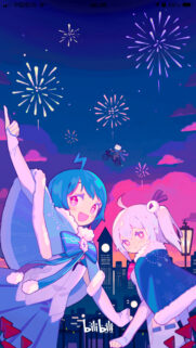 Anime Girls Celebrating Fireworks New Year Mobile Wallpaper 4K