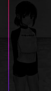 Minimalist Dark Aesthetic Anime Girl Phone Wallpaper with Neon Pink Accents