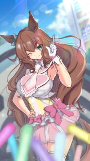 Cute Anime Horse Girl Idol Wallpaper – Vibrant Kawaii Character Mobile Background