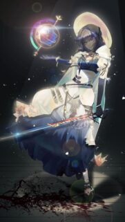 Anime Warrior Girl with Magic Sword and Celestial Orb High Quality Wallpaper