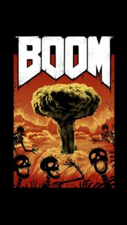 BOOM Nuclear Explosion and Skeleton Inferno Mobile Wallpaper
