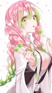 Mitsuri Kanroji Eating Dango Demon Slayer Anime Wallpaper