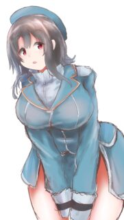 Anime Girl in Blue Uniform Sketch Style Wallpaper for Mobile