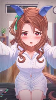 Cute Anime Girl with Bunny Ears Selfie Wallpaper for Mobile