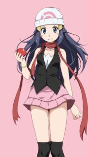 Cute Dawn Pokemon Trainer Anime Girl Wallpaper for Mobile Screens