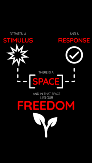 Minimalist Inspirational Quote Wallpaper Featuring Stimulus and Response Philosophy