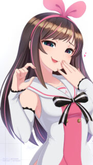 Kizuna AI Cute Anime Girl Wallpaper with Pink Headband High Resolution