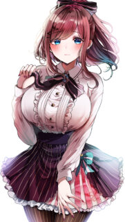 Beautiful Anime Girl in Lolita Style Outfit High Resolution Wallpaper