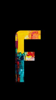 Abstract Letter F Typography Wallpaper with Vibrant Oil Paint Textures