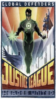 Justice League Global Defenders Vintage Poster Wallpaper