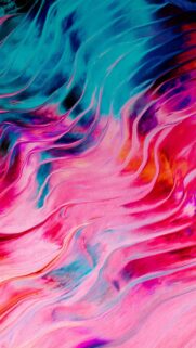 Vibrant Neon Liquid Abstract Flow Mobile Wallpaper