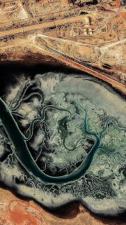 Stunning Aerial Satellite View of River Delta Abstract Earth Wallpaper