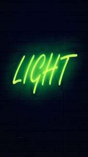 Minimalist Green Neon Light Typography Wallpaper for Mobile Phones