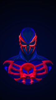 Minimalist Spider-Man 2099 Low Poly Art Mobile Wallpaper