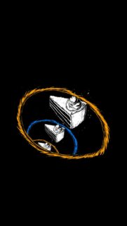 Minimalist Portal Cake Illustration Black Background Wallpaper