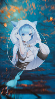 Rem from Re Zero Anime Girl in White Hood Wallpaper for Mobile Phone