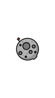 Minimalist Cute Moon Illustration with Red Flag High Resolution Phone Wallpaper