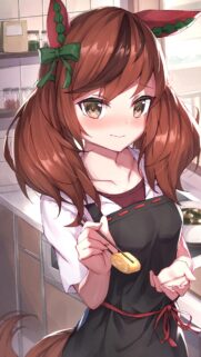 Cute Anime Girl Cooking Tamagoyaki Wallpaper for Mobile