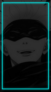 Satoru Gojo Dark Aesthetic Neon Border Wallpaper for Mobile