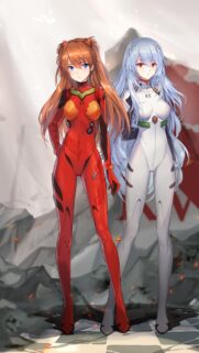 Asuka Langley and Rei Ayanami Evangelion Anime Wallpaper 4K