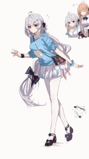 Cute Anime Girl with Silver Hair in Casual Streetwear High Quality Wallpaper