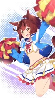 Cute Cheerleader Anime Girl Mobile Wallpaper for Uma Musume Fans