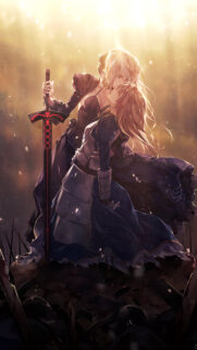 Fate Series Saber and Saber Alter Epic Fantasy Anime Mobile Wallpaper