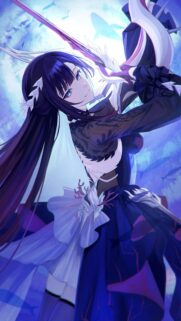 Stunning Anime Girl with Deep Blue Ocean Aesthetic Wallpaper for Mobile