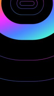Minimalist Neon Gradient Concentric Curves Mobile Wallpaper for Dark Mode