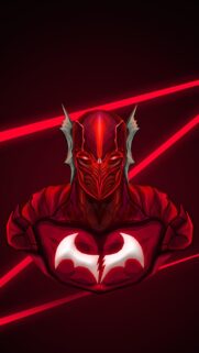 Red Knight Batman Fusion Superhero Digital Art Mobile Wallpaper