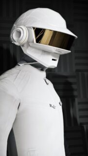 Futuristic Daft Punk Inspired White Helmet Astronaut Wallpaper for Mobile