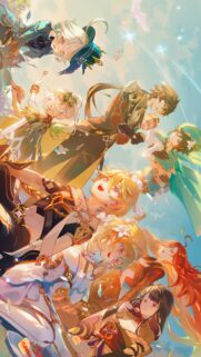 Genshin Impact Group Anime Characters Mobile Wallpaper Aesthetic