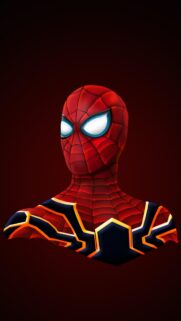 Spider Man Iron Spider Suit Bust Portrait Mobile Wallpaper