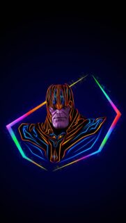 Neon Thanos Marvel Superhero Abstract Art Phone Wallpaper