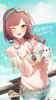 Anime Girl Hottest Summer Beach Vibe High Quality Phone Wallpaper