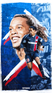 Ronaldinho PSG Legend Artistic Mobile Wallpaper for Soccer Fans