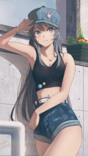 Anime Girl in Casual Streetwear Aesthetic Wallpaper for Mobile
