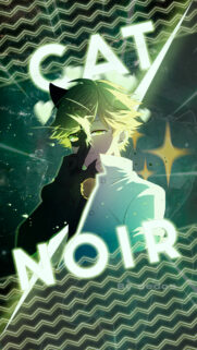 Cat Noir Aesthetic Neon Green Wallpaper for Mobile