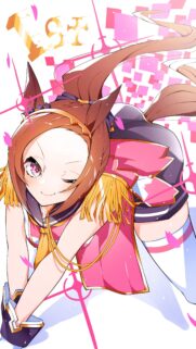 Anime Horse Girl Victory Pose Wallpaper for Mobile Screen