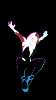 Minimalist Gwen Stacy Spider Verse Aesthetic Mobile Wallpaper with Glitch Effect