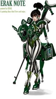 Anime Girl Soldier with Green Tactical Gear and Rifle Wallpaper